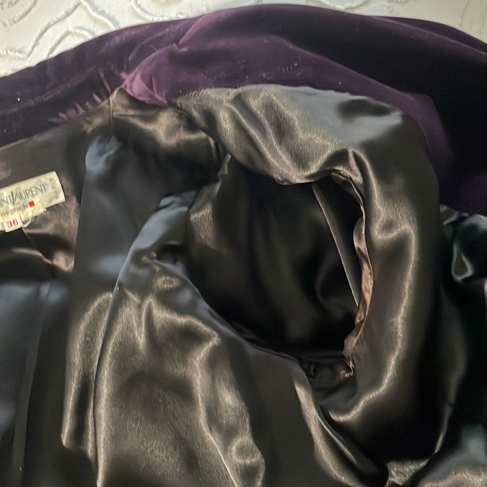Rive Gauche Yves St Laurent vintage suit 1996 Velvet suit 36 ,4/6 hardly worn - Picture 10 of 13
